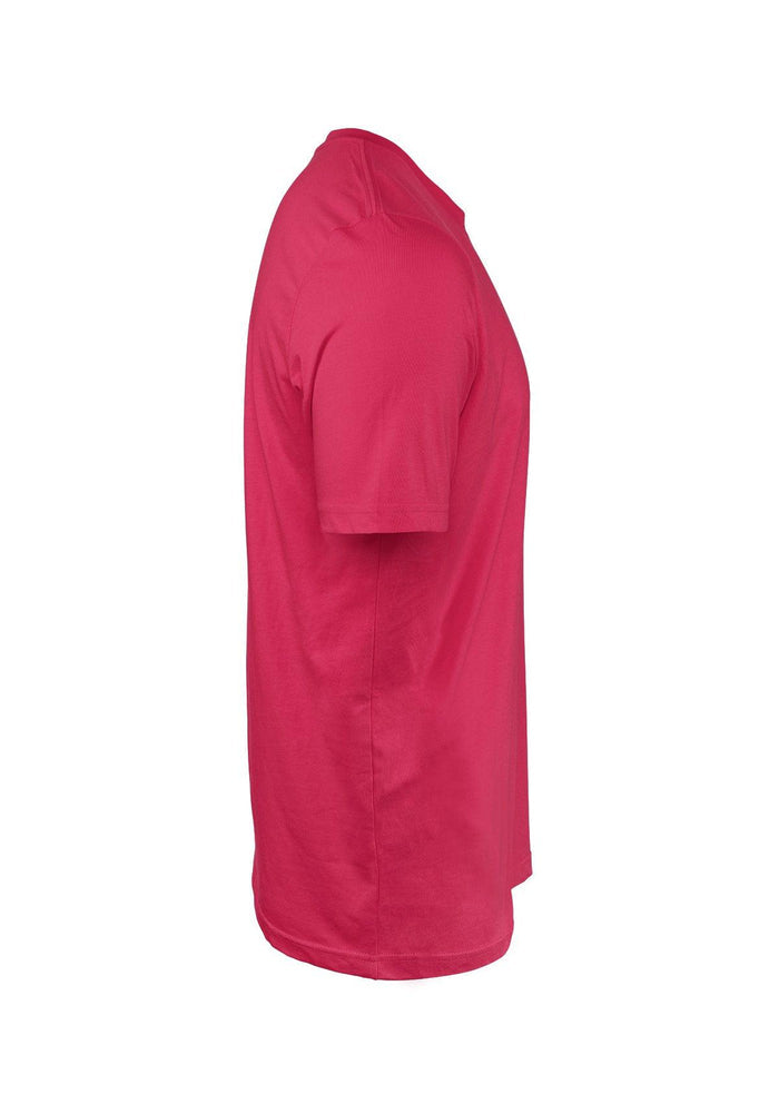 mens pink fuchsia classic fit t-shirt airlume cotton crew neck right side image