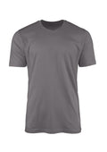 mens gray big and tall classic fit t-shirt  short sleeve crew neck airlume cotton front 3D image