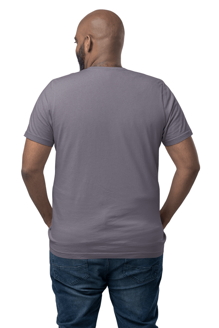 mens gray big and tall classic fit t-shirt  short sleeve crew neck airlume cotton back lifestyle image