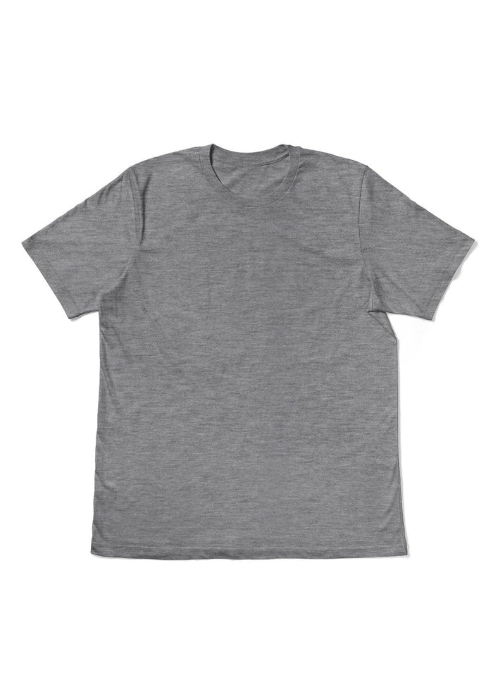 mens heather grey classic fit t-shirt short sleeve crew neck triblend flat front image