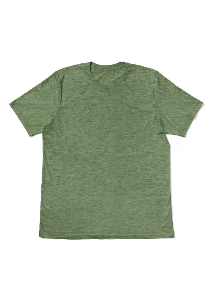 Mens T-Shirt Short Sleeve Crew Neck Green Triblend - Perfect TShirt Co