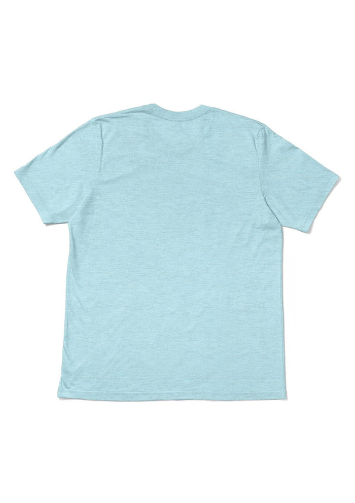 Mens T-Shirt Short Sleeve Crew Neck Ice Blue Triblend - Perfect TShirt Co