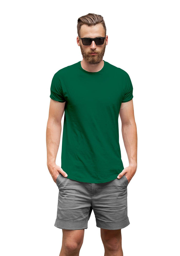 mens Kelly green classic fit t-shirt short sleeve crew-neck airlume cotton lifestyle image