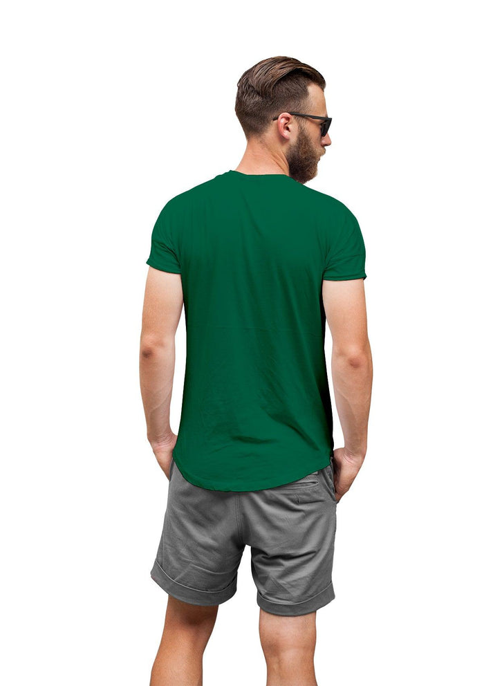 mens Kelly green classic fit t-shirt short sleeve crew-neck airlume cotton back lifestyle image
