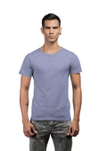 mens lavender blue boyfriend cut t-shirt short sleeve crew neck airlume cotton lifestyle image