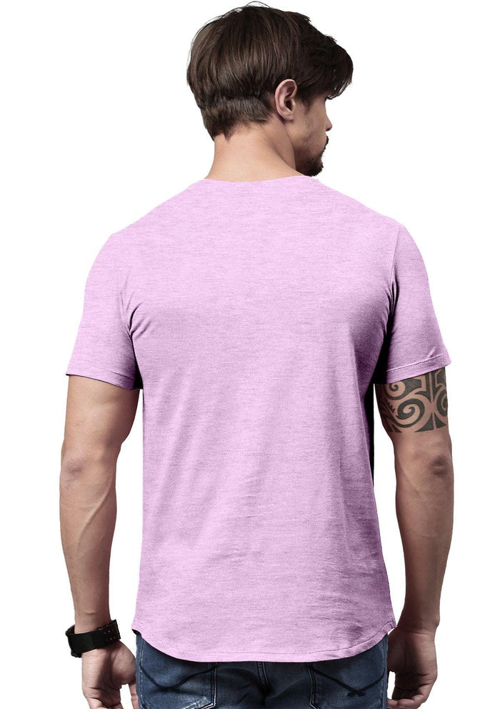 mens purple lilac classic fit t-shirt  short sleeve prism heather airlume back lifestyle image