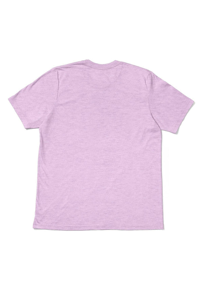 mens purple lilac classic fit t-shirt  short sleeve heather airlume back flat  image
