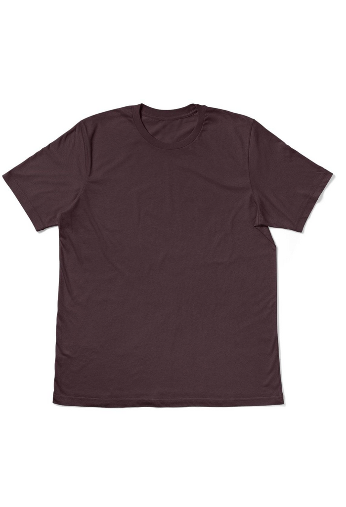 mens burgundy maroon classic fit  t-shirt short sleeve crew neck airlume cotton front flat image