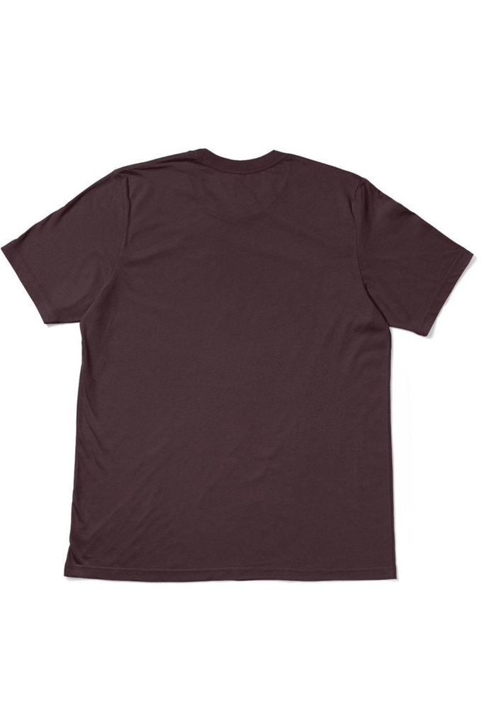 mens burgundy maroon classic fit  t-shirt short sleeve crew neck airlume cotton back flat image