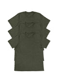 mens military green classic fit t-shirt short sleeve crew-neck airlume cotton 3 pack bundle front flat view
