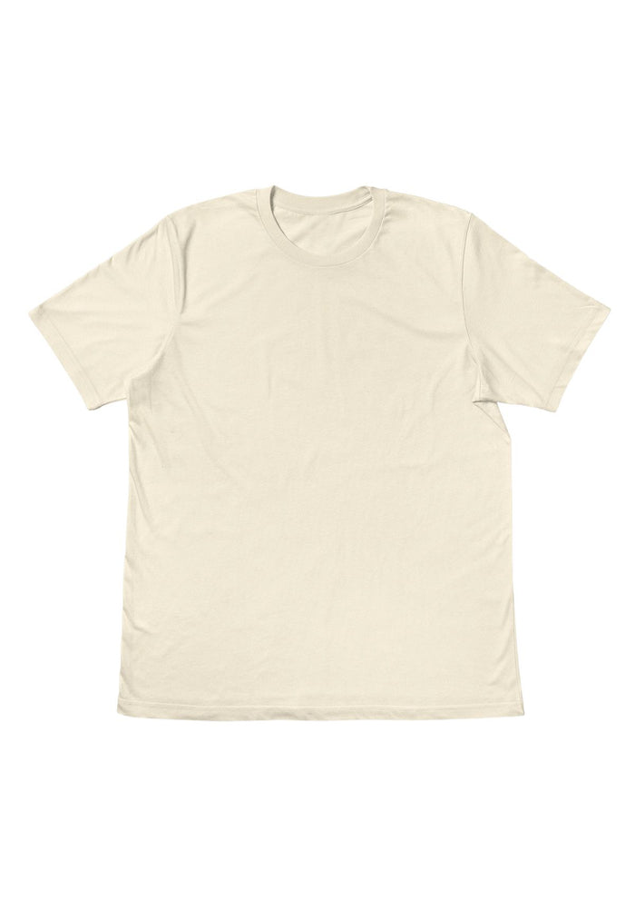 mens cream classic fit t-shirt short sleeve airlume cotton front flat image