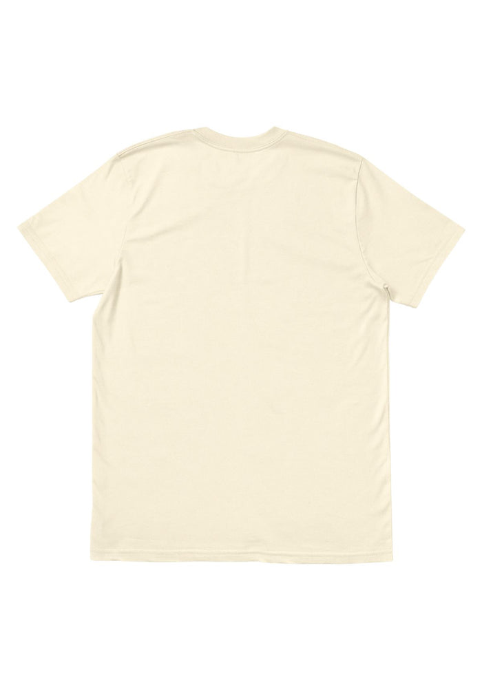 mens cream classic fit t-shirt short sleeve airlume cotton back flat image
