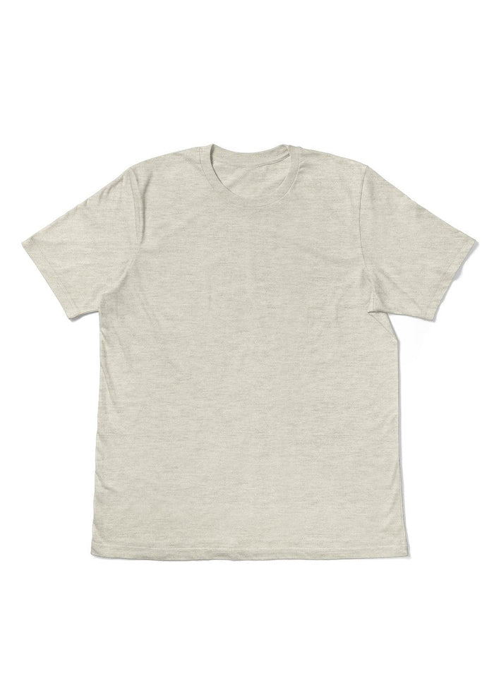 mens cream classic fit t-shirt short sleeve prism heather airlume cotton front flat image