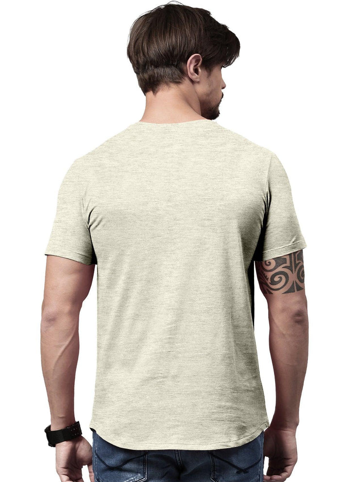 mens cream classic fit t-shirt short sleeve prism heather airlume cotton back lifestyle image