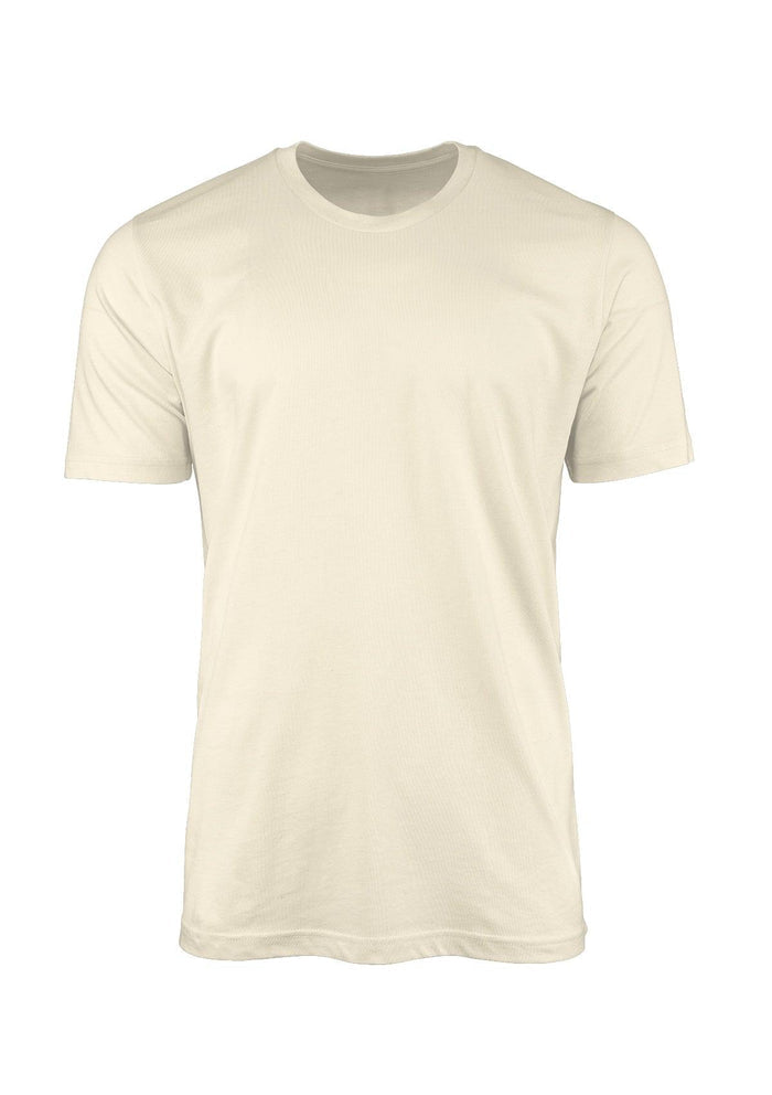 mens cream classic fit  t-shirt short sleeve natural airlume cotton front 3D image
