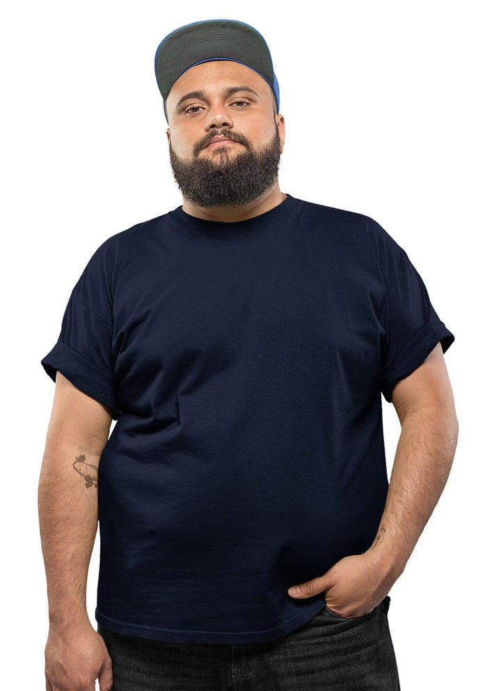 mens navy big and tall classic fit t-shirt short sleeve crew neck airlume cotton lifestyle image