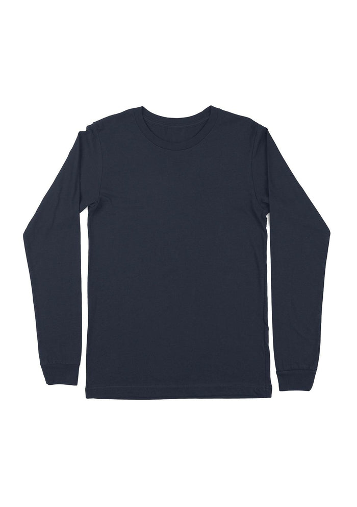 mens navy classic fit t-shirt short sleeve crew neck  airlume cotton flat front image