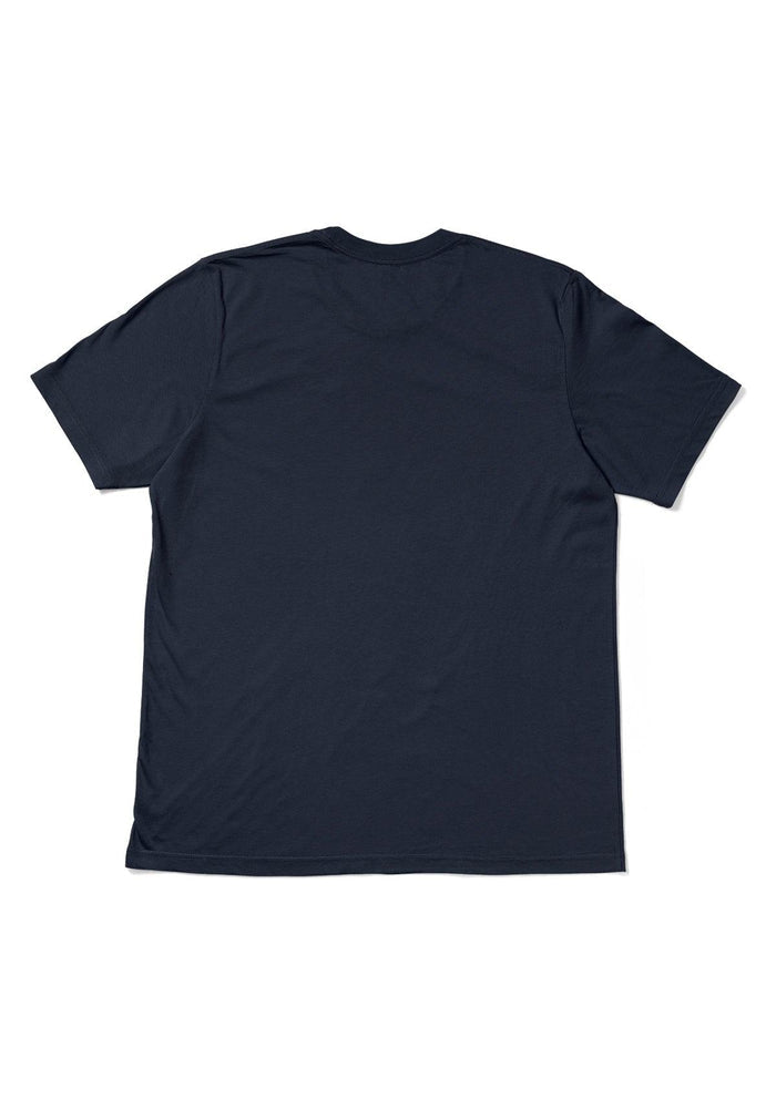 mens navy classic fit t-shirt short sleeve crew neck  airlume cotton flat back image