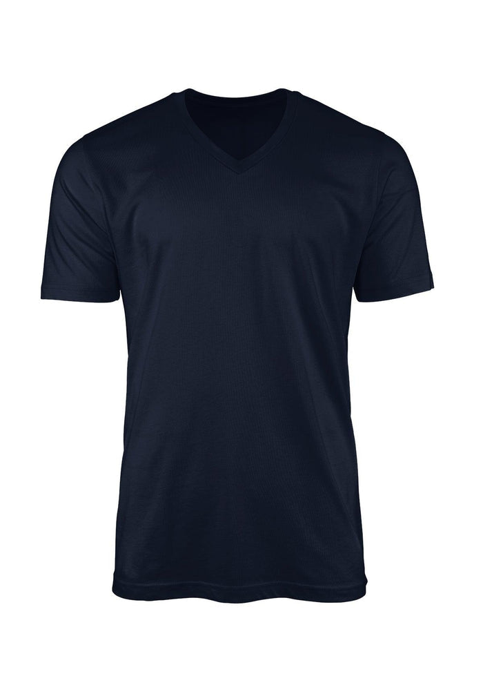 mens navy classic fit t-shirt short sleeve crew neck airlume cotton 3D front image