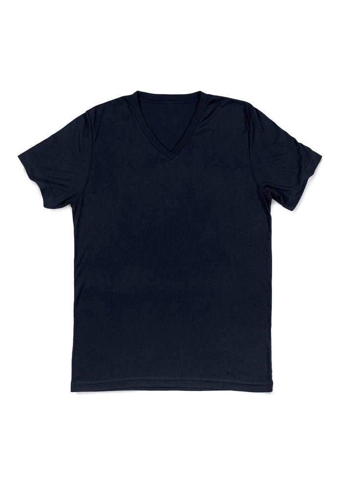 mens navy classic fit t-shirt short sleeve crew neck airlume cotton flat front image