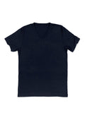 mens navy classic fit t-shirt short sleeve crew neck airlume cotton flat front image