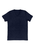 mens navy classic fit t-shirt v-neck short sleeves triblend front flat image