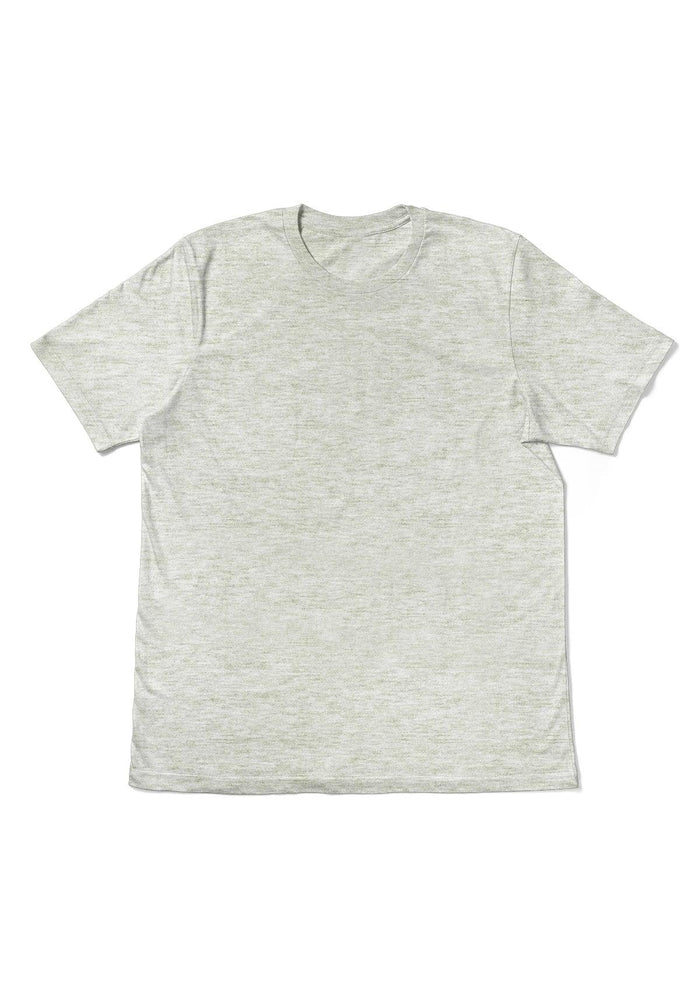 mens white oatmeal classic fit  t-shirt short sleeve triblend front flat view