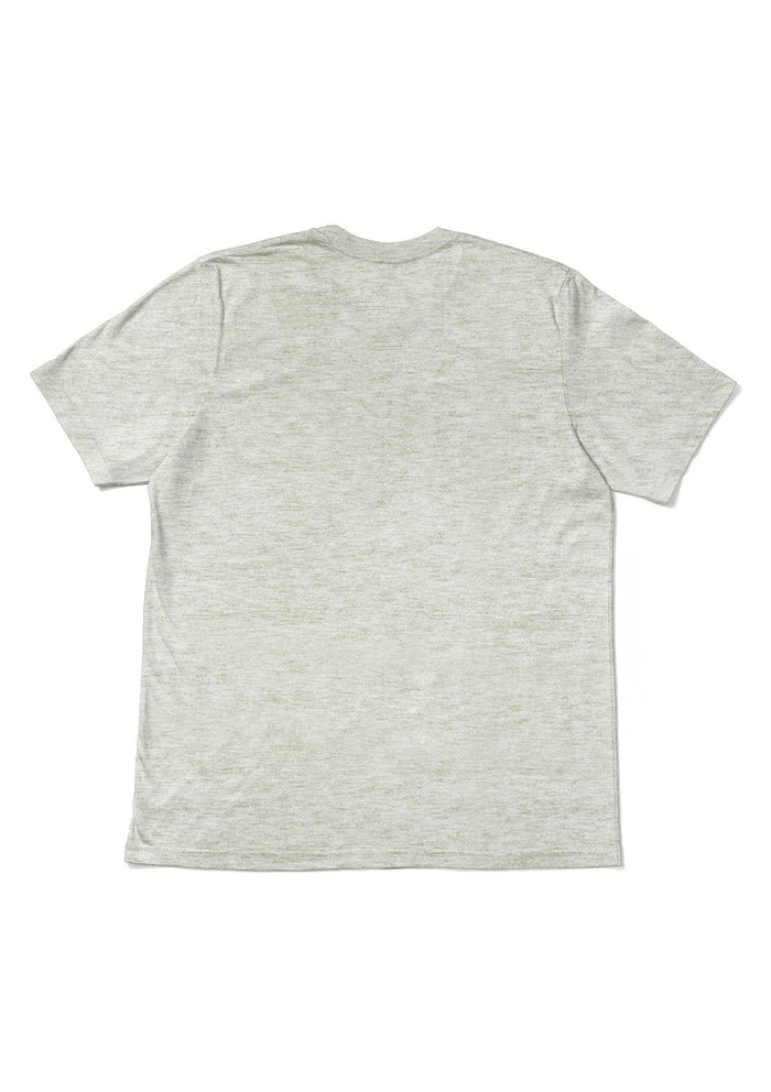 mens white oatmeal classic fit  t-shirt short sleeve triblend back flat view