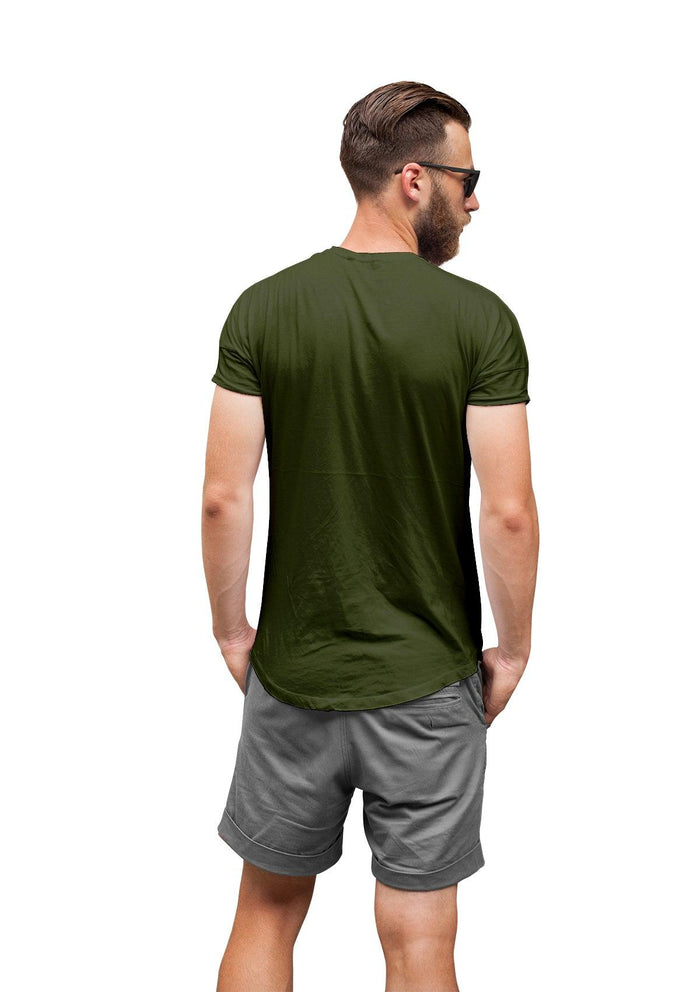 Mens T-Shirt Short Sleeve Crew neck Olive Green Cotton - Perfect TShirt Co