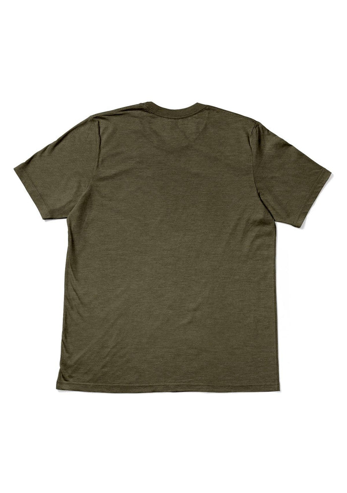 Mens T-Shirt Short Sleeve Crew Neck Olive Green Triblend - Perfect TShirt Co