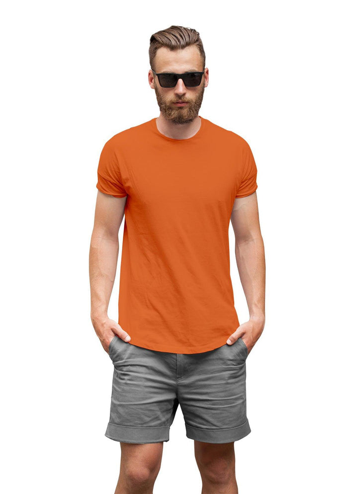 mens-orange-classic fit t-shirt short sleeve crew neck airlume cotton lifestyle image