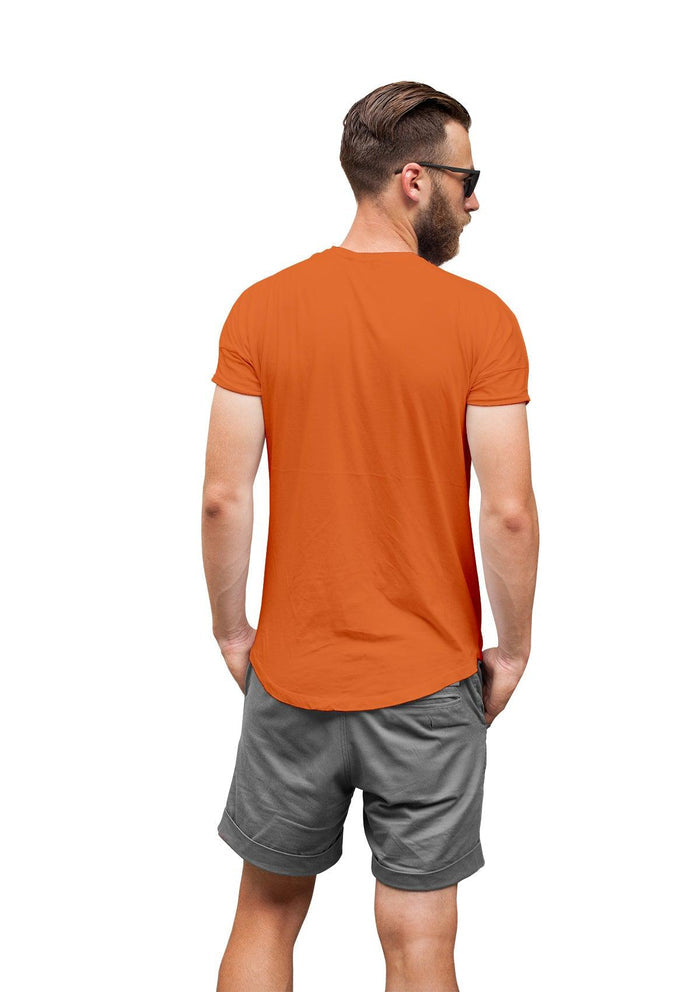 mens-orange-classic fit t-shirt short sleeve crew neck airlume cotton back lifestyle image