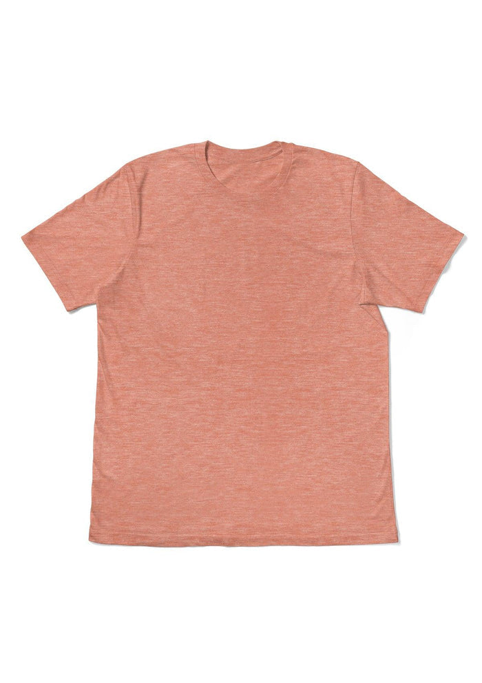 mens-orange boyfriend cut t-shirt short sleeve crew neck triblend front flat image