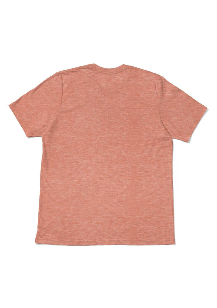 mens-orange boyfriend cut t-shirt short sleeve crew neck triblend back flat image