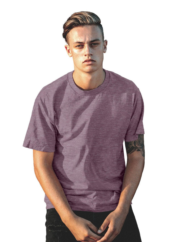 mens purple orchid classic fit t-shirt  short sleeve triblend lifestyle  image