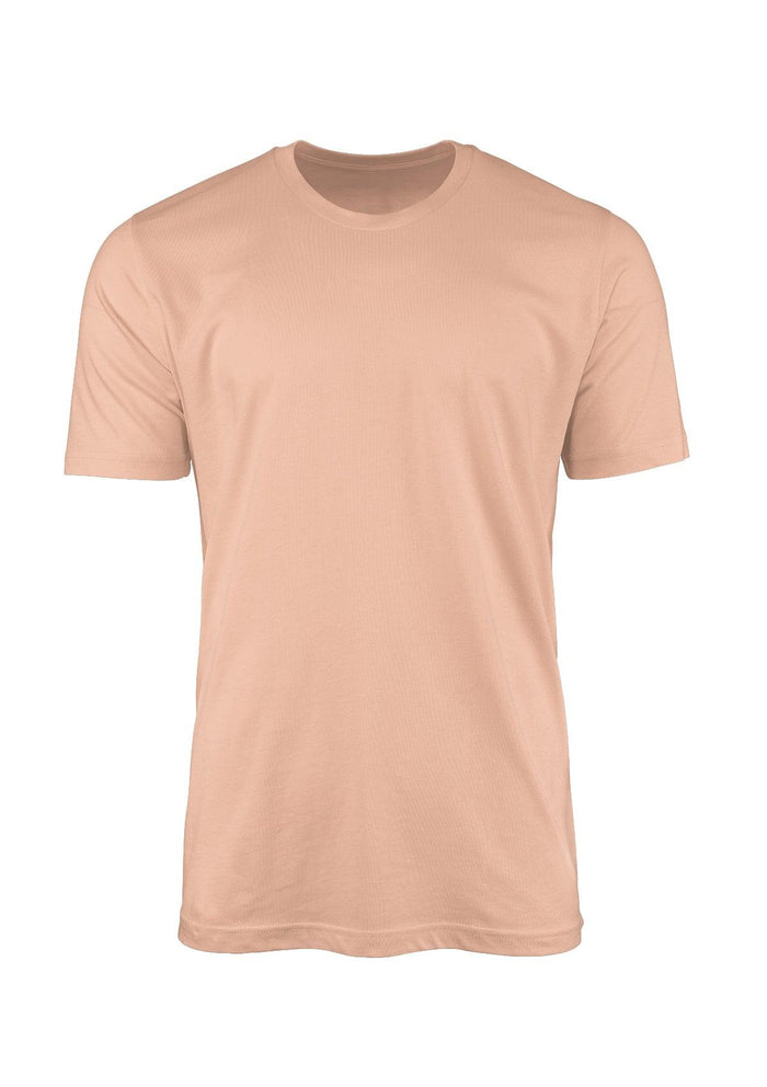 mens peach classic fit short sleeve crew neck airlume cotton t-shirt front 3D image