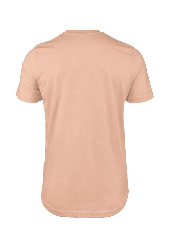 mens peach classic fit short sleeve crew neck airlume cotton t-shirtback 3D image