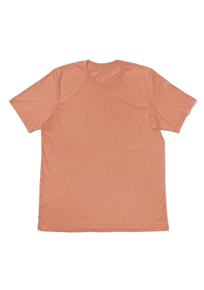 mens peach classic fit t-shirt short sleeve crew neck airlume cotton flat front image