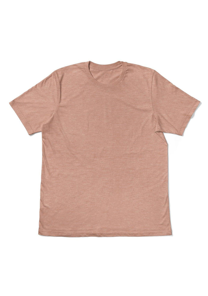 mens peach classic fit t-shirt short sleeve crew neck triblend flat front image