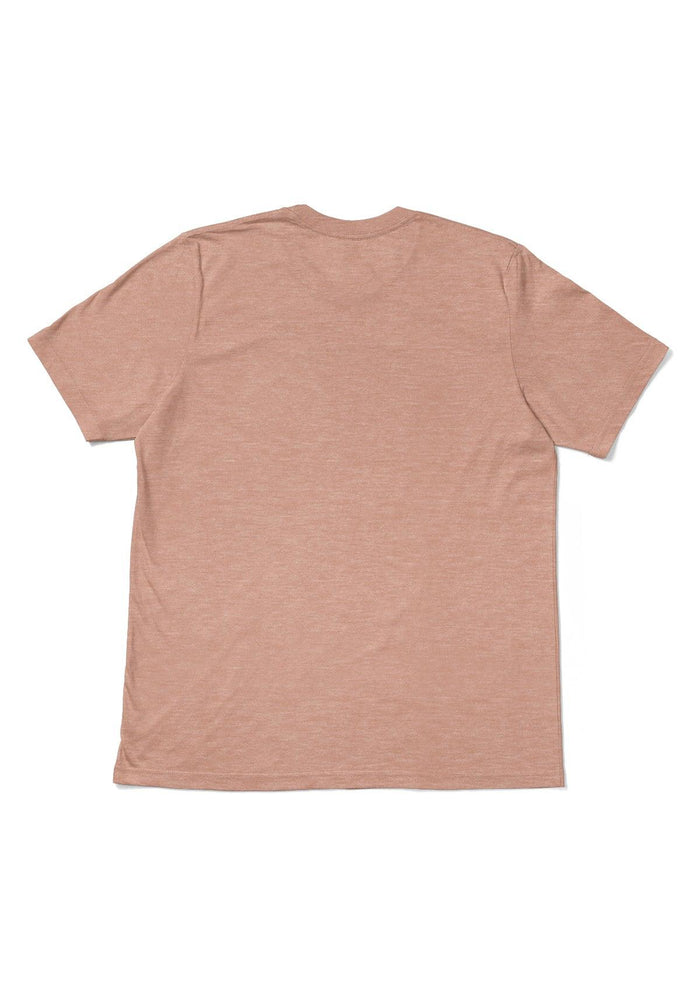 mens peach classic fit t-shirt short sleeve crew neck triblend flat back image