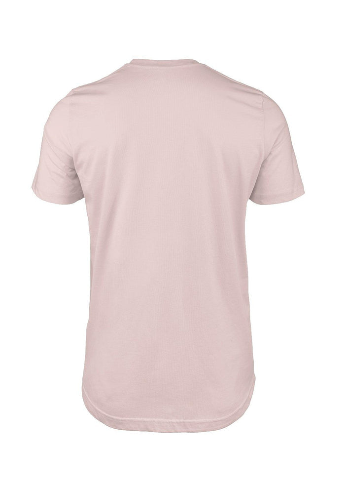 mens pink classic fit t-shirt airlume cotton crew neck back 3D image