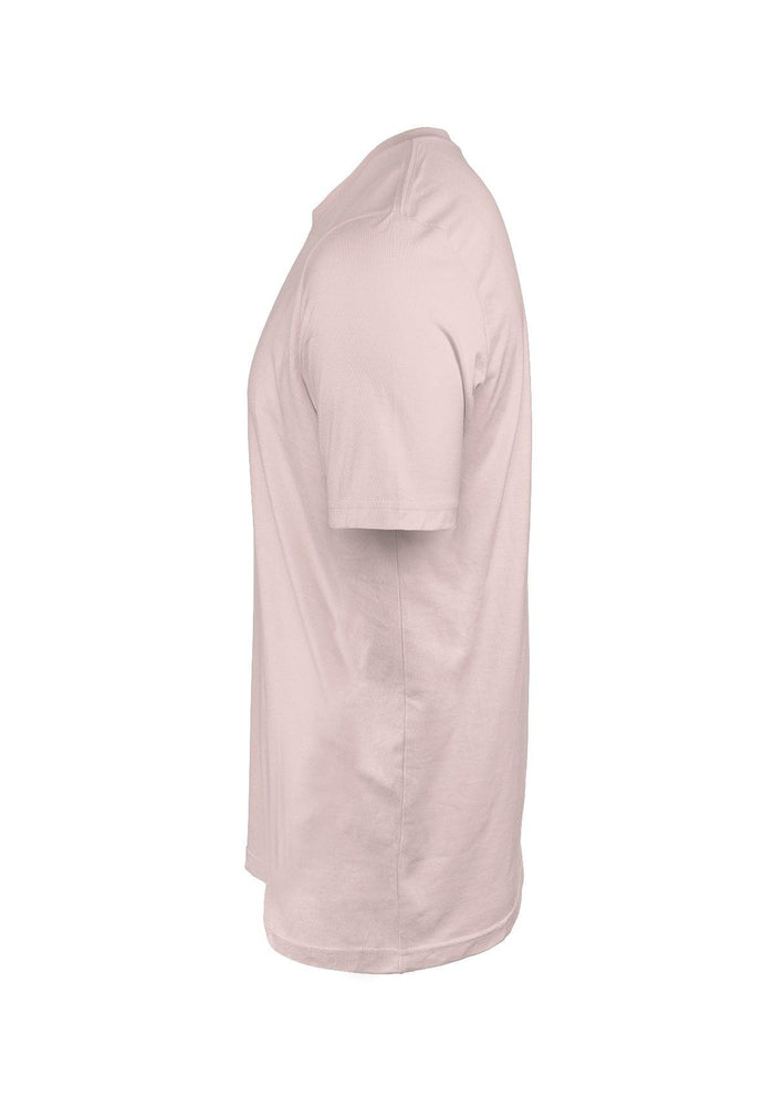 mens pink classic fit t-shirt airlume cotton crew neck left side 3D image