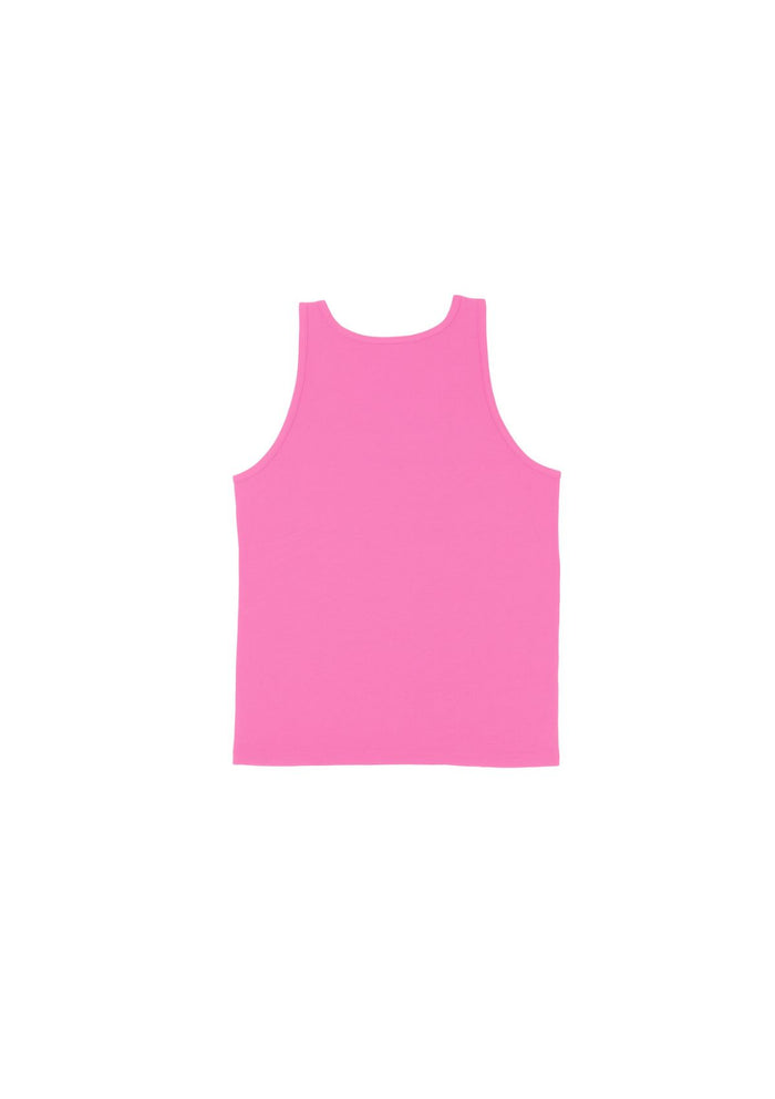 mens pink tank t-shirt airlume cotton flat back  image