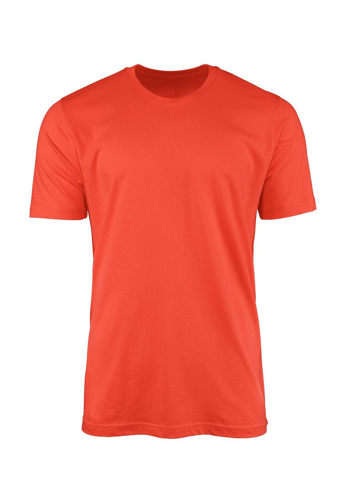 mens red classic cut t-shirt short sleeve crew neck airlume cotton front 3D image