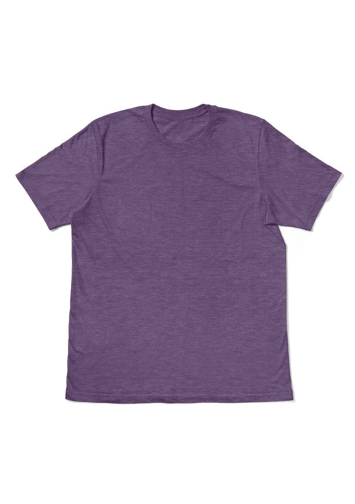 mens purple classic fit t-shirt  short sleeve heather airlume front flat  image