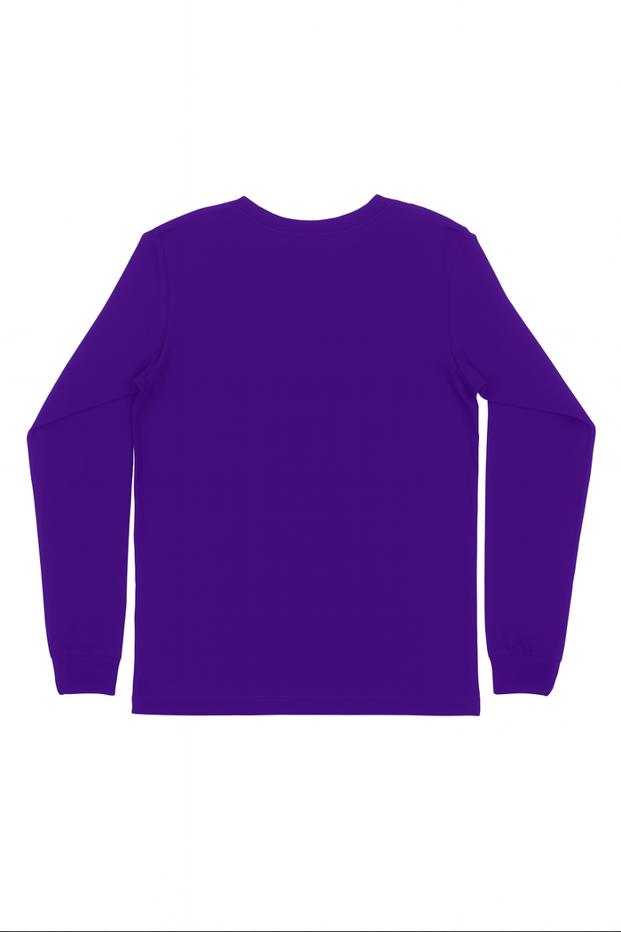 mens-purple-classic-fit t-shirt long sleeve airlume cotton flat back image
