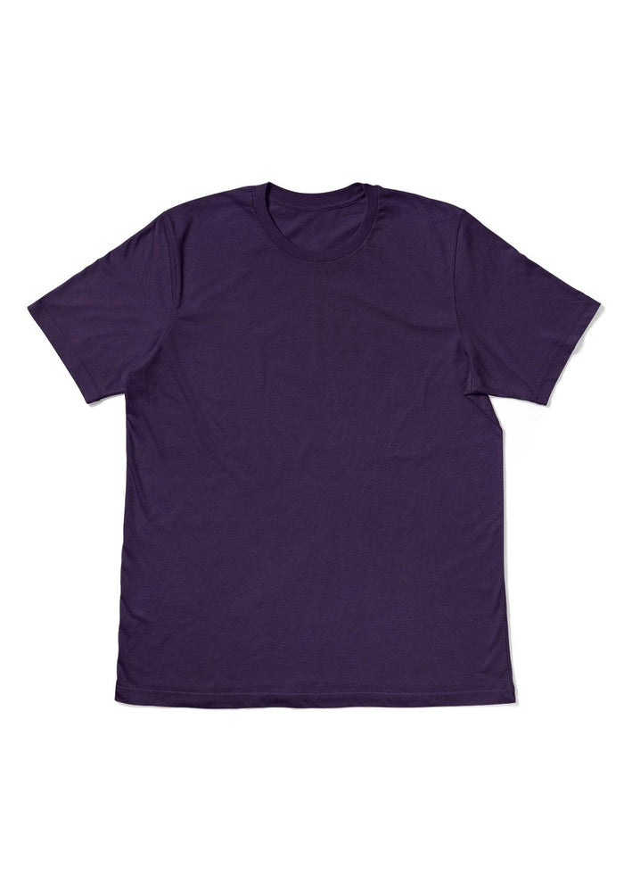 men purple classic fit  t-shirt airlume cotton short sleeve front flat image