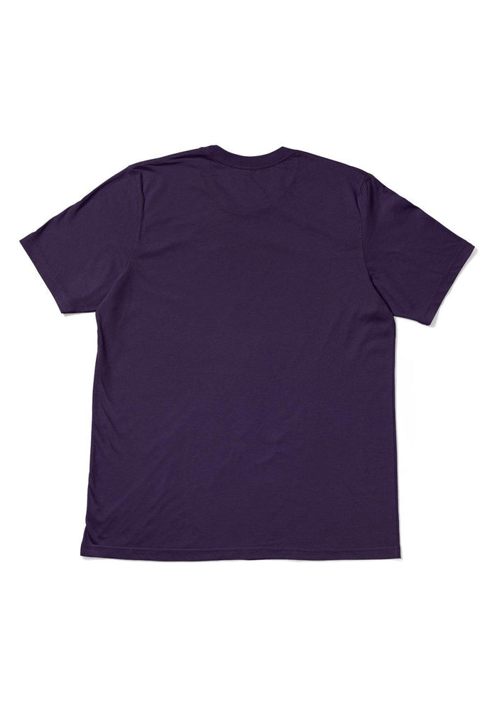 men purple classic fit  t-shirt airlume cotton short sleeve back flat image
