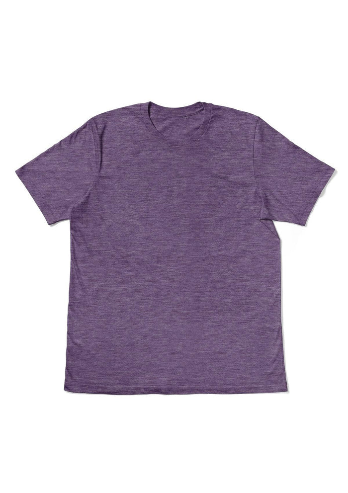 mens purple classic fit t-shirt  short sleeve triblend front flat image