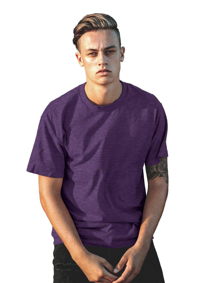 mens purple classic fit t-shirt  short sleeve triblend lifestyle image